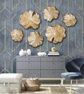 "Modern Aquatic Set Wall Décor from Daleenz Store featuring a collection of ocean-themed wall accents with smooth, modern lines in a contemporary interior."