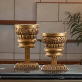 Classic Spiro Capital Stand table accessory with architectural column design, styled as an elegant décor piece on a modern tabletop.