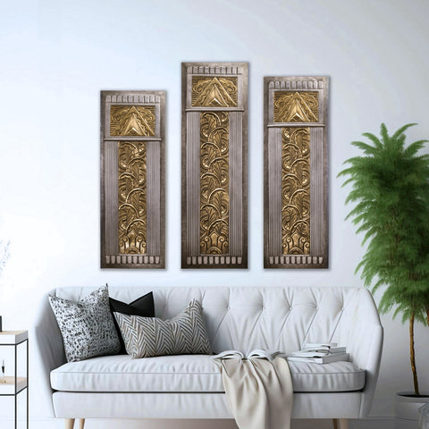 "Modern Art Deco 3 Wall Decor from Daleenz Store featuring a geometric pattern with Art Deco influence, creating a bold and stylish statement on a contemporary wall."

