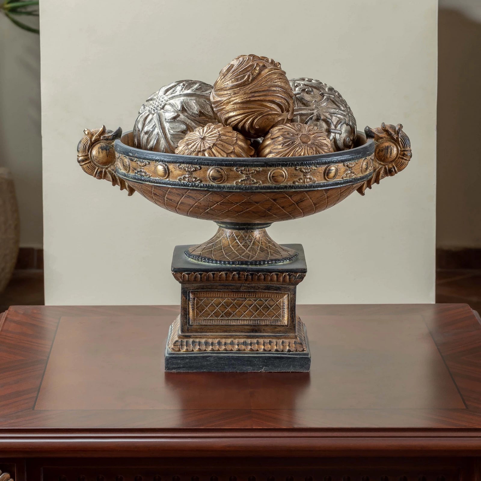 Classic Ashoury Dish with elegant, traditional detailing, displayed as a sophisticated accent piece on a modern tabletop.

