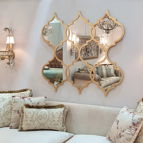 "Modern Bride Mirror from Daleenz Store featuring a tall, curved full-length design with a minimalist modern frame, styled in a sophisticated interior."


