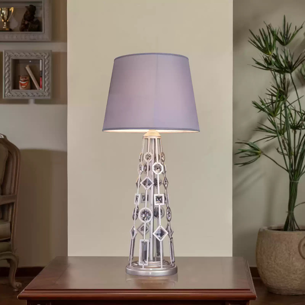 Modern cone-shaped table lamp with minimalist design, warm ambient light, and elegant matte finish – available at Daleenz Store.

