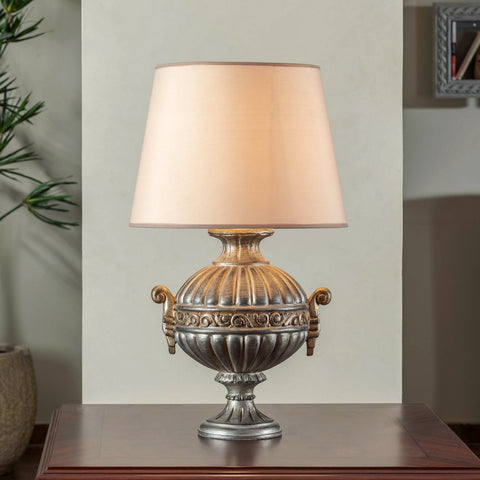 Classic Table Lamp Danny in vintage gold finish on a wooden side table – Daleenz Store