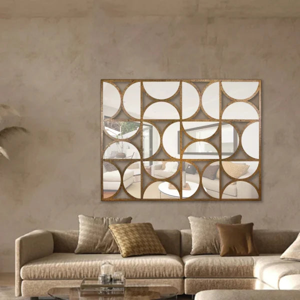 "Modern DD Mirror from Daleenz Store showcasing a sleek, minimalist design with bold, clean lines, mounted on a modern interior wall."

