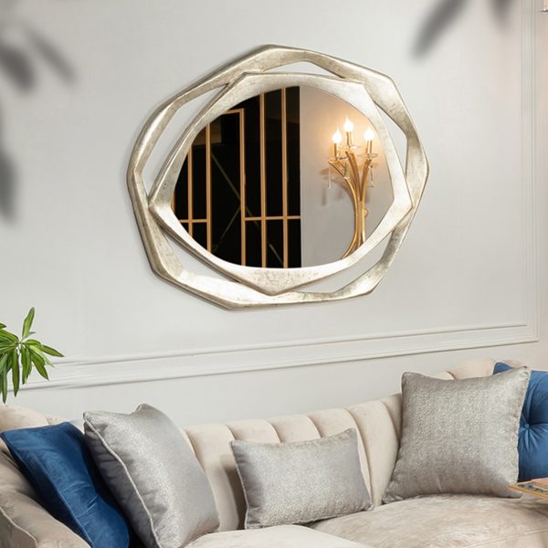 "Modern Ego Mirror from Daleenz Store featuring a striking, contemporary design with clean lines, displayed on a minimalist interior wall."

