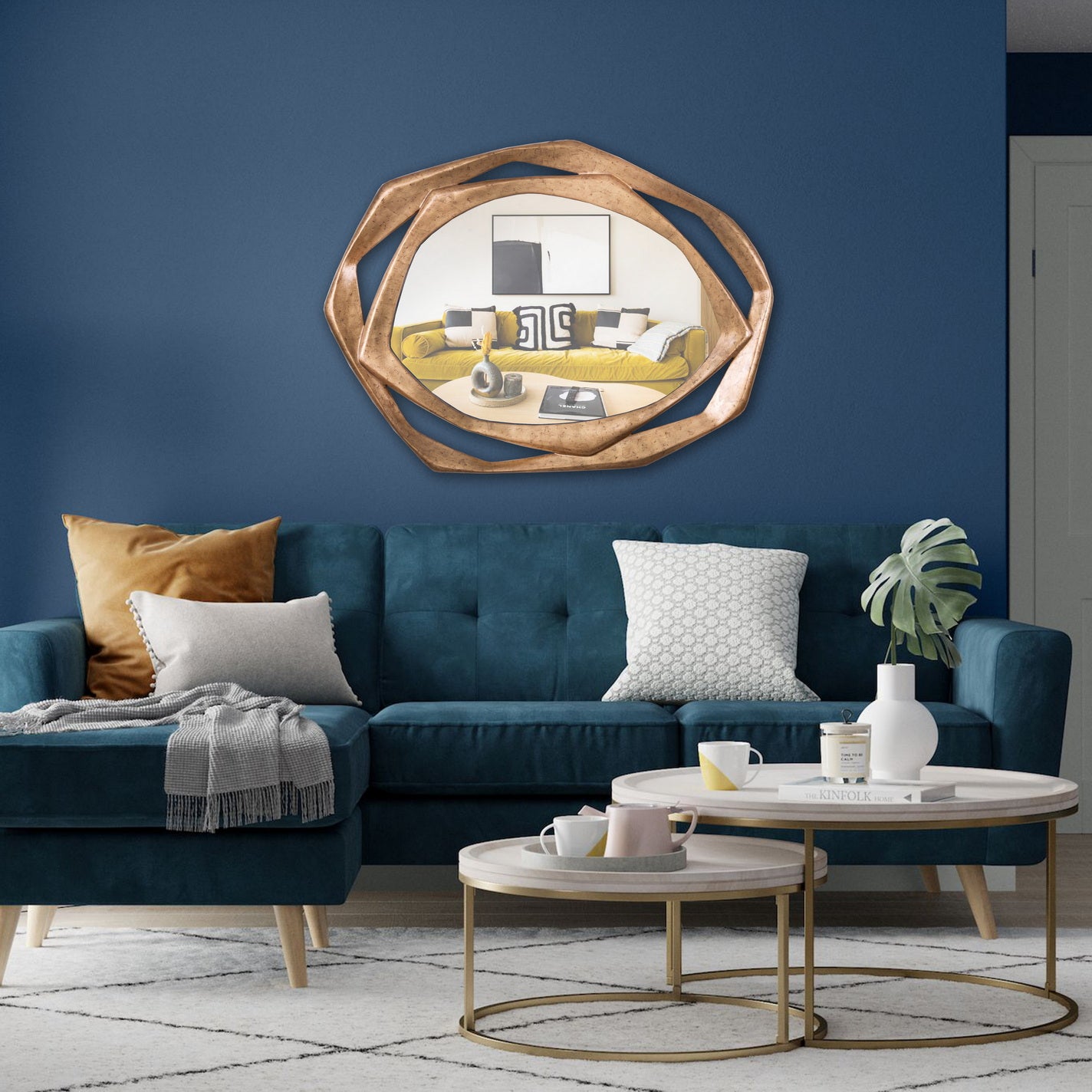 "Modern Ego Mirror from Daleenz Store featuring a striking, contemporary design with clean lines, displayed on a minimalist interior wall."


