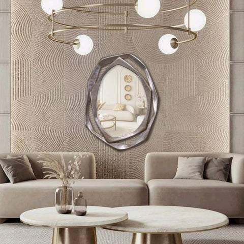 "Modern Ego Mirror from Daleenz Store featuring a striking, contemporary design with clean lines, displayed on a minimalist interior wall."

