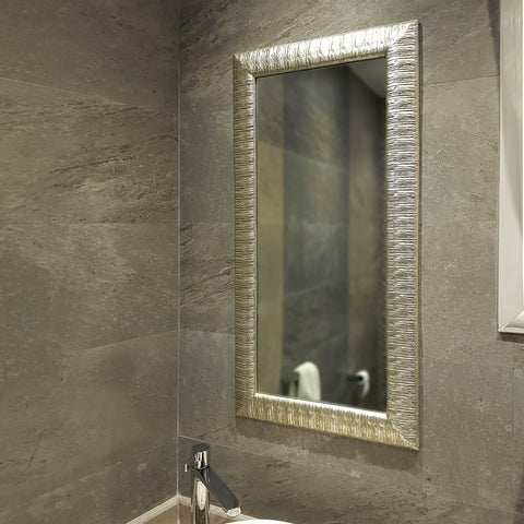 "Modern Forest Mirror from Daleenz Store featuring a nature-inspired frame with clean lines and a serene, organic look, displayed in a minimalist interior."

