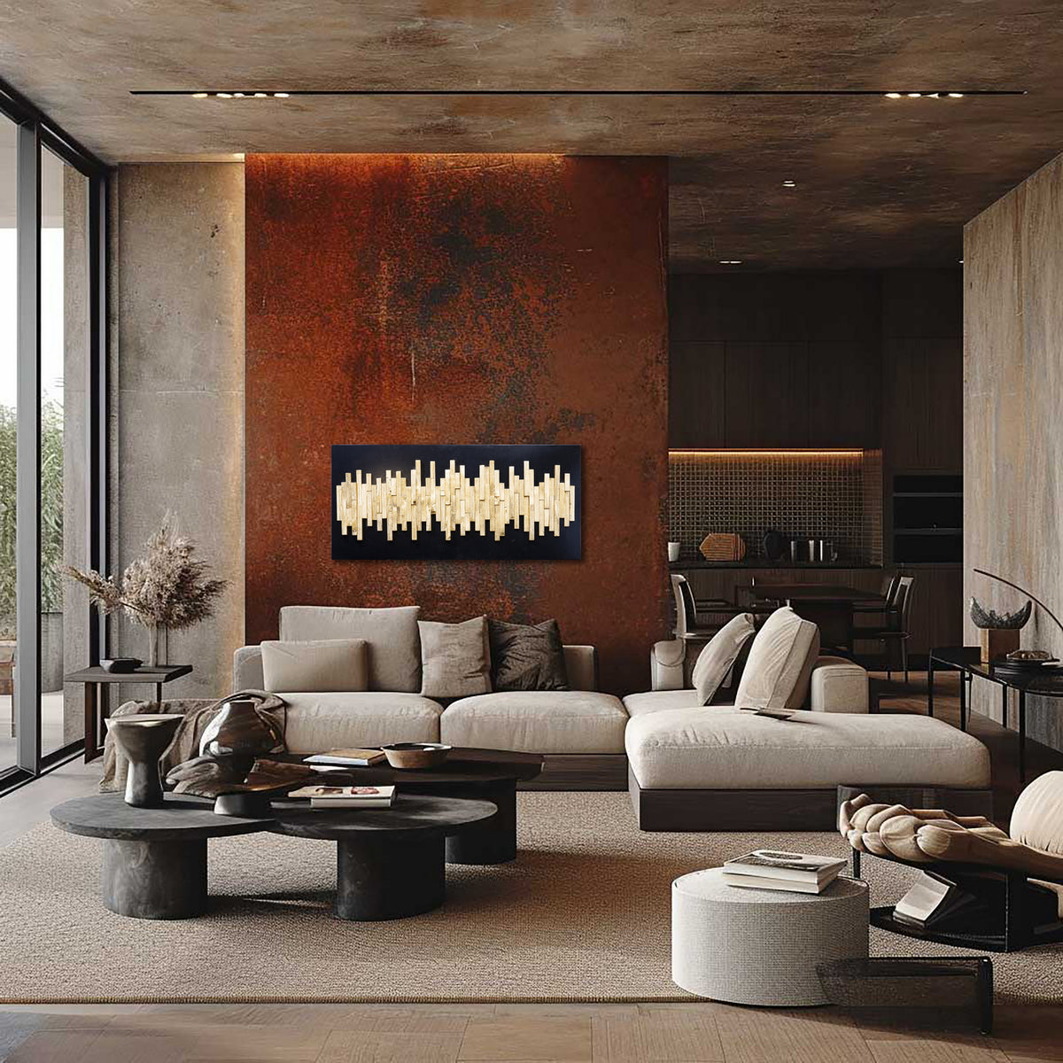 Golden Fingers on Black Wall Decor