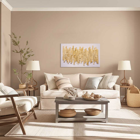 Golden Fingers on White Wall Decor