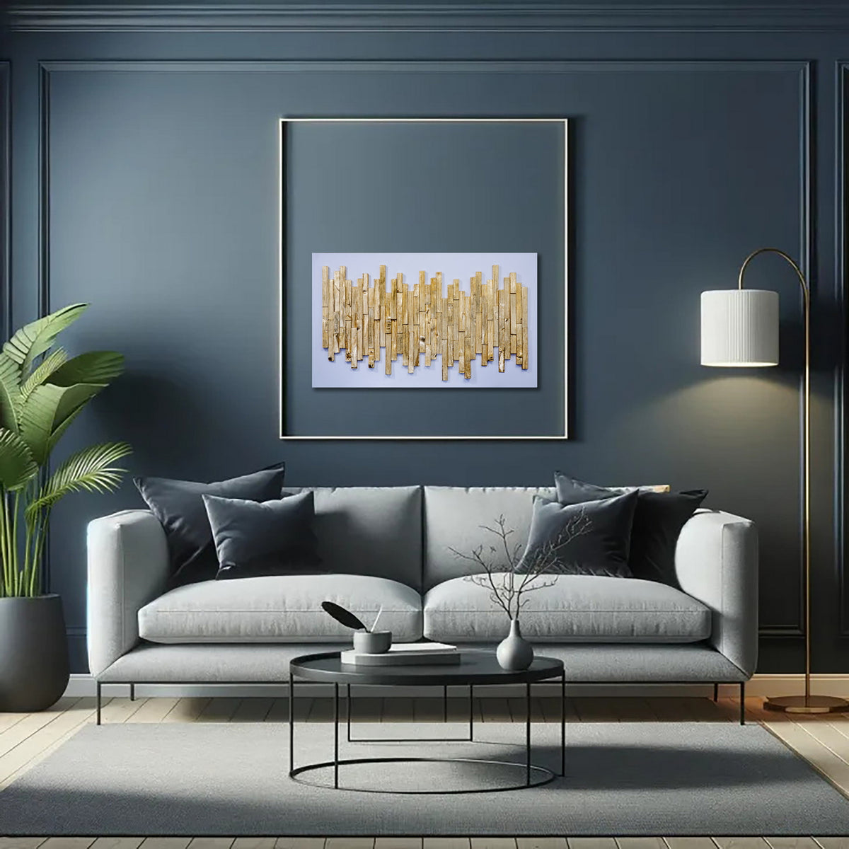 Golden Fingers on White Wall Decor