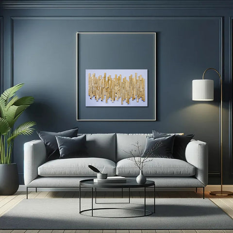 Golden Fingers on White Wall Decor