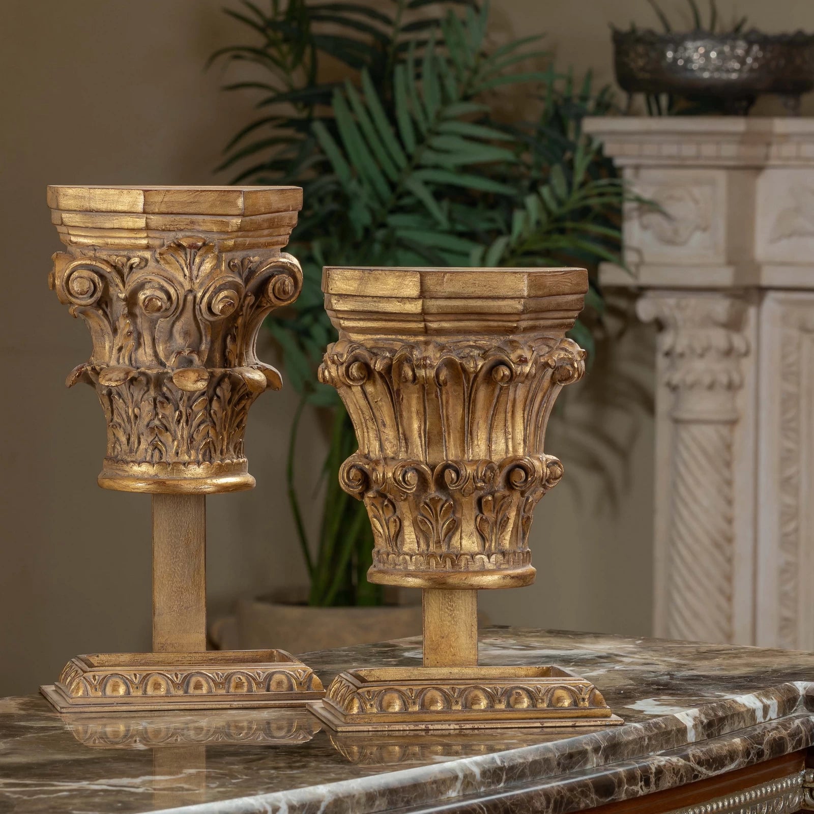 Classic Kamakem Gold table accessories with a luxurious metallic finish, displayed on a tabletop for an elegant home décor look.


