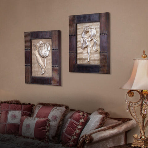 "Modern Jungle 1 & 2 Wall Decor from Daleenz Store featuring vibrant, nature-inspired designs with lush greenery, creating a serene, tropical vibe in a contemporary interior."

