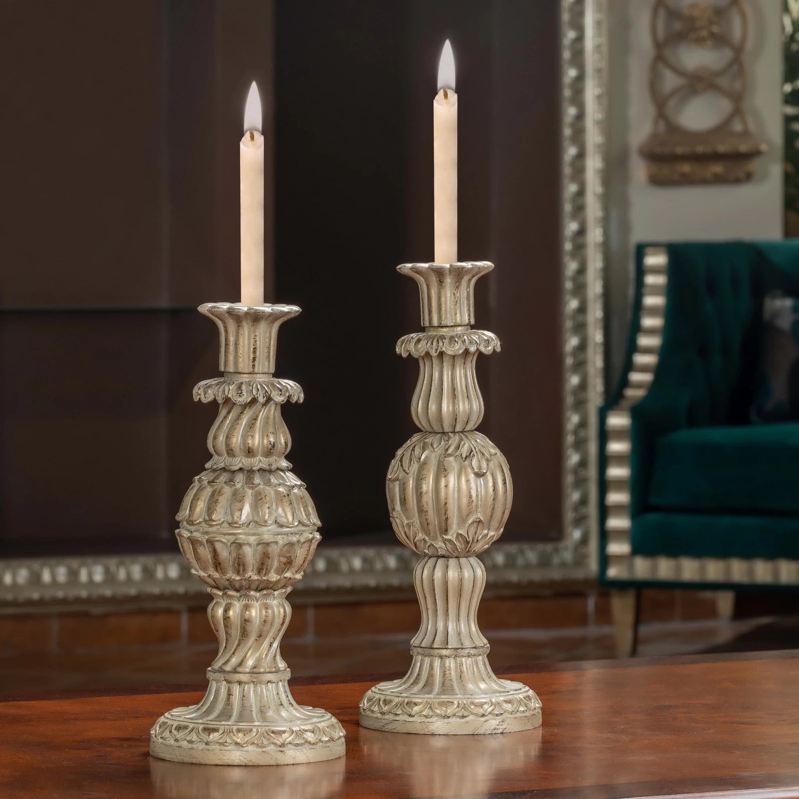 Classic Kora Set Candle Holders with elegant design, adding a touch of timeless sophistication and warm ambiance to home decor.

