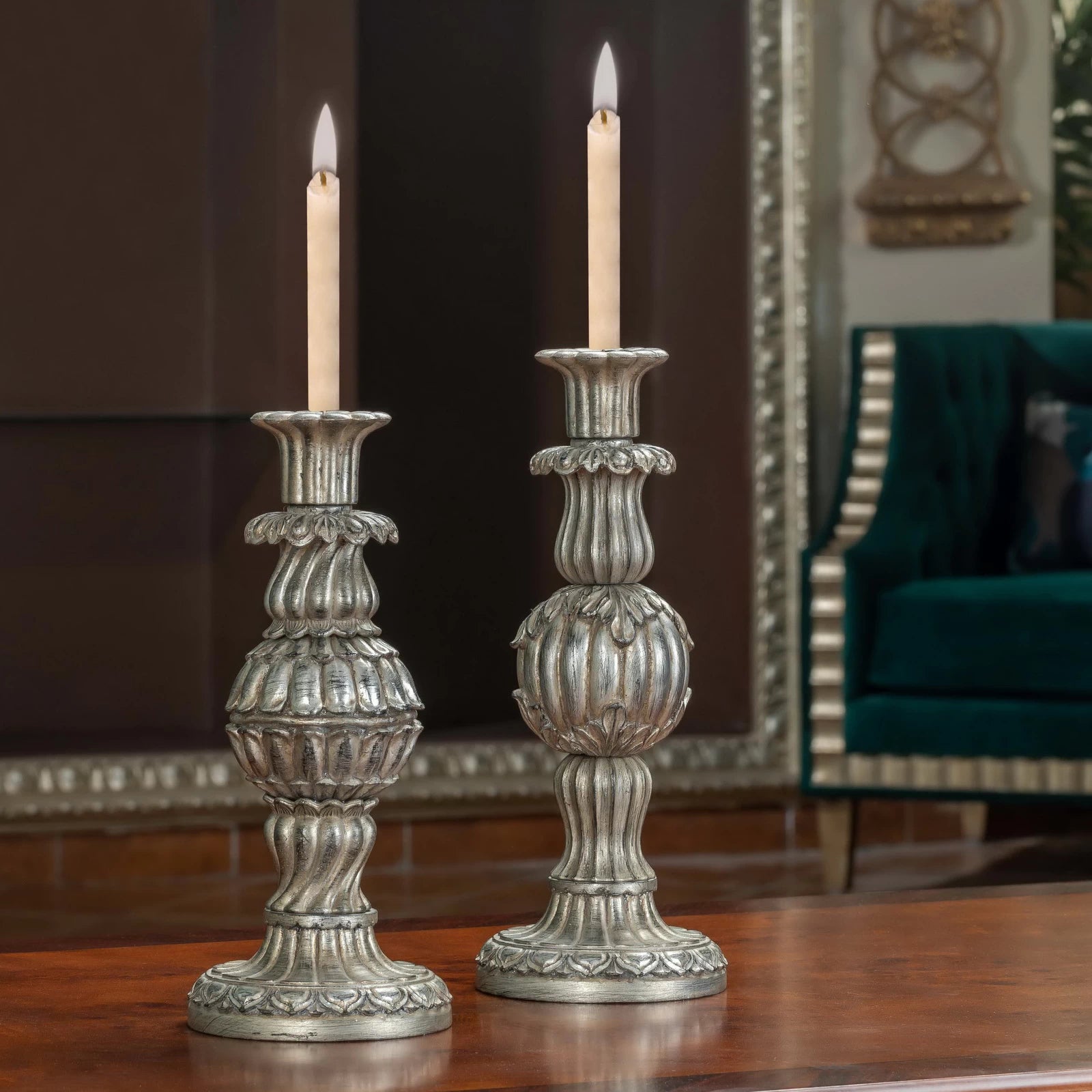 Classic Kora Set Candle Holders with elegant design, adding a touch of timeless sophistication and warm ambiance to home decor.

