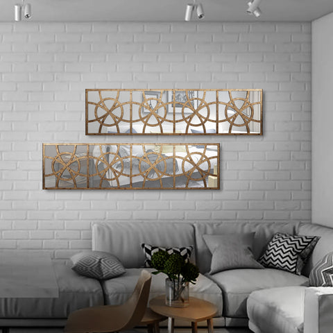 "Modern Longo Circles Mirror from Daleenz Store showcasing a vertical arrangement of round mirrors with a minimalist frame, displayed in a modern interior setting."

