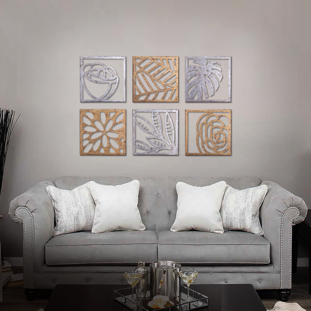 "Modern Metal Flower Wall Decor from Daleenz Store showcasing a beautifully crafted metal flower design, adding a touch of elegance and modern style to a chic interior."

