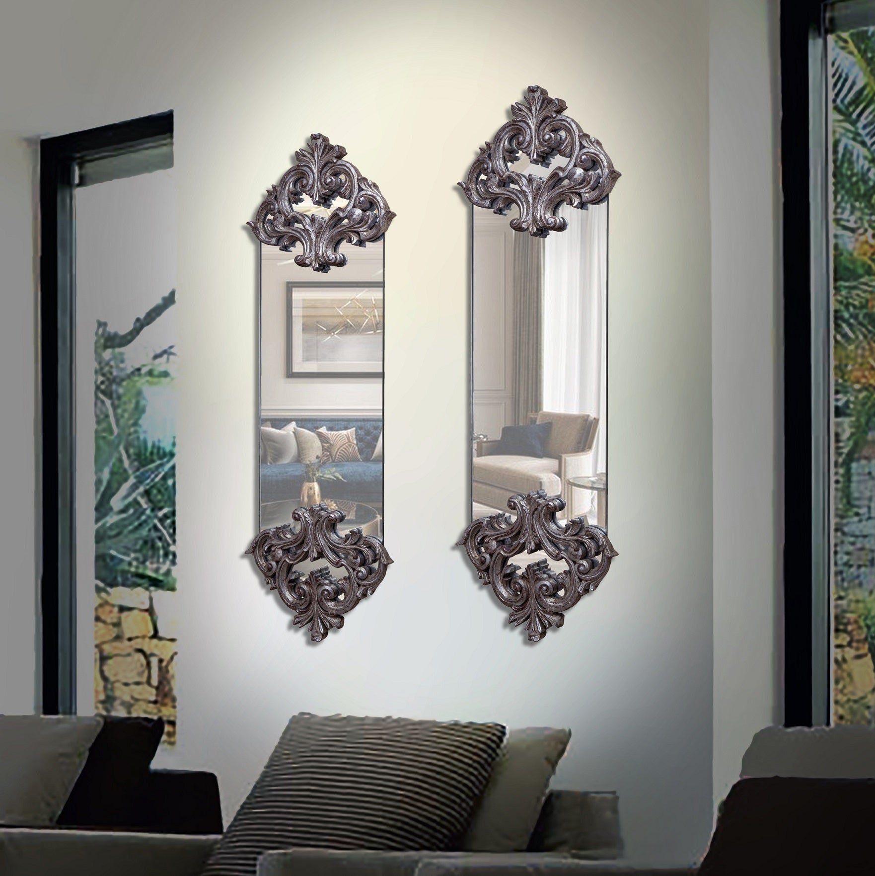 Classic Micolina Mirror with elegant, vintage-inspired frame, reflecting light and adding timeless sophistication to any room.

