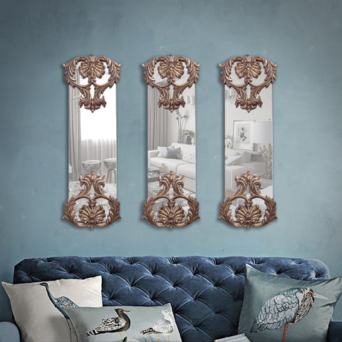 Picolina Gold Classic Mirrors with elegant gold frames, perfect for adding light, depth, and luxury to home interiors.