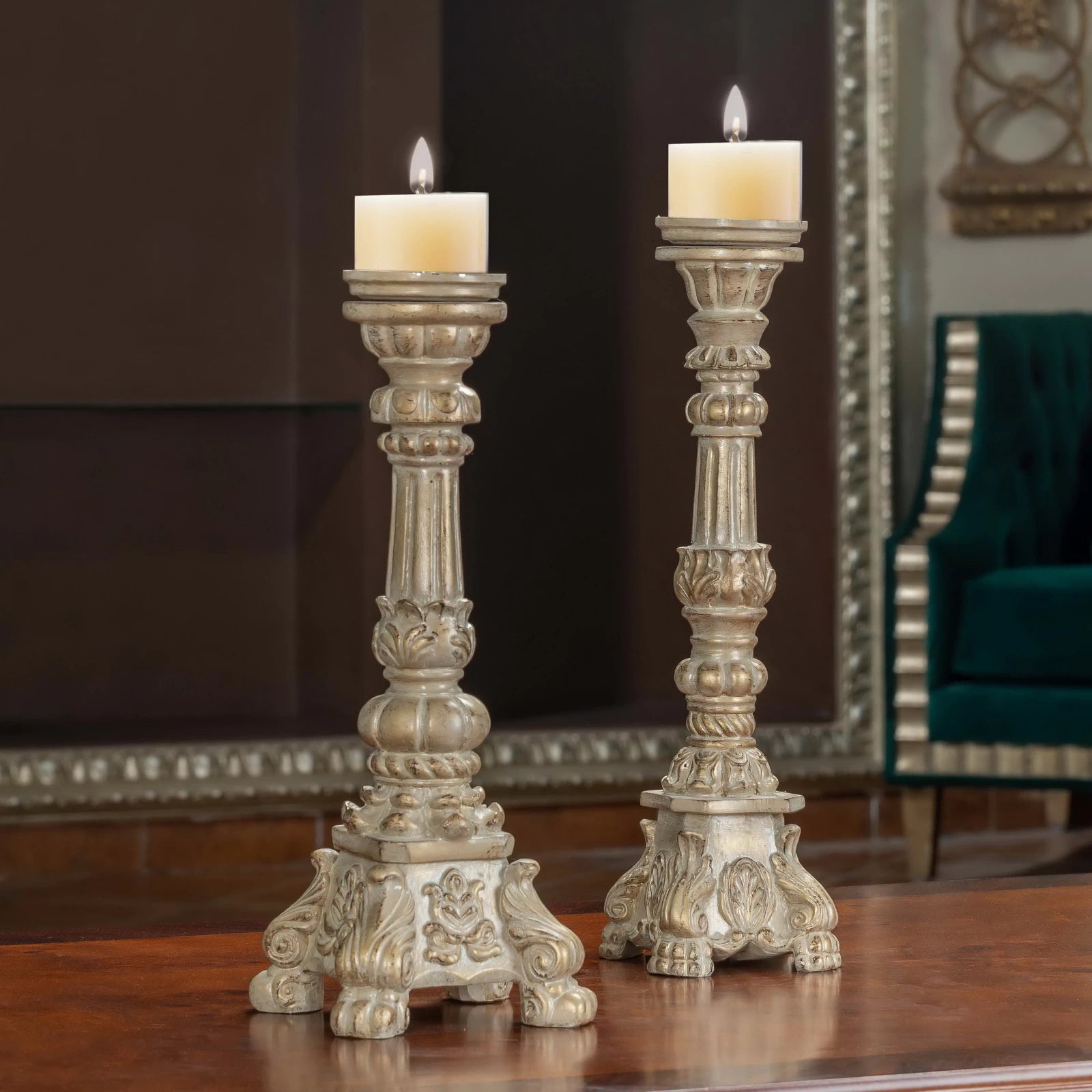 Classic Roumany Candle Holders with elegant design, bringing timeless beauty and a soft, ambient light to your home decor.

