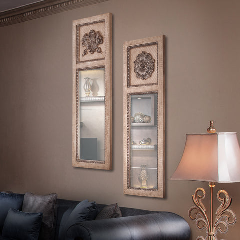 "Classic Rozetta Mirror from Daleenz Store featuring an ornate rosette-style frame with antique detailing, ideal for traditional or vintage-inspired spaces."

