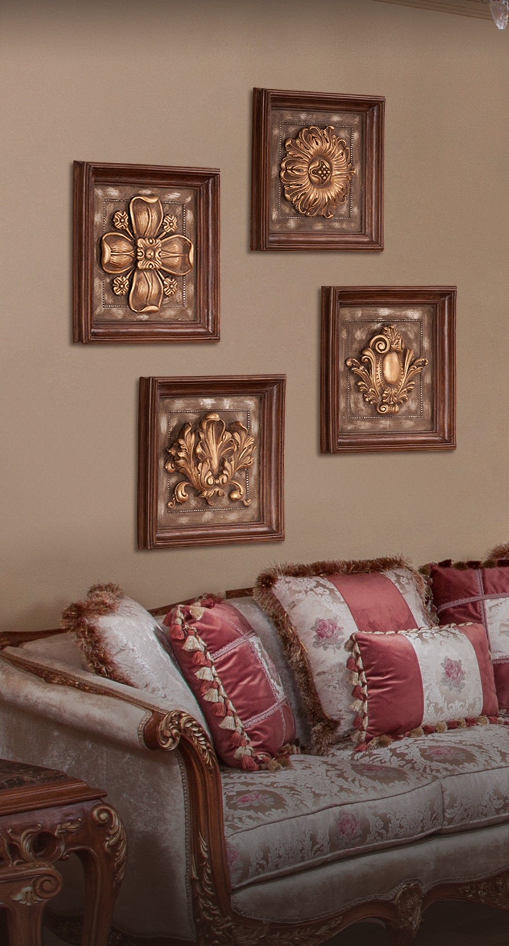 Rozetta Set Tableaux wall decoration featuring intricate classic patterns, available at Daleenz Store

