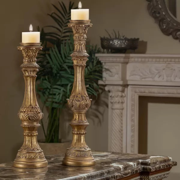 Classic Set Old Candle Holders with vintage design, adding warm and timeless elegance to any home decor.

