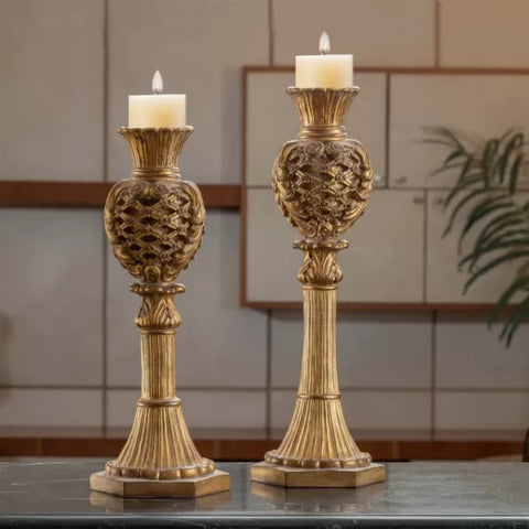 Classic Shebeka Set Candle Holders with elegant design, perfect for creating a warm, sophisticated ambiance in any room.

