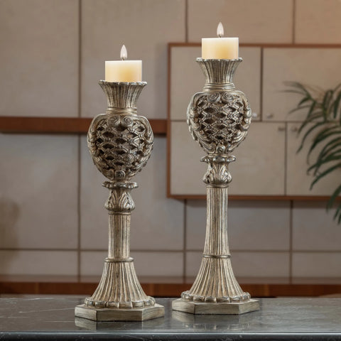 Classic Shebeka Set Candle Holders with elegant design, perfect for creating a warm, sophisticated ambiance in any room.

