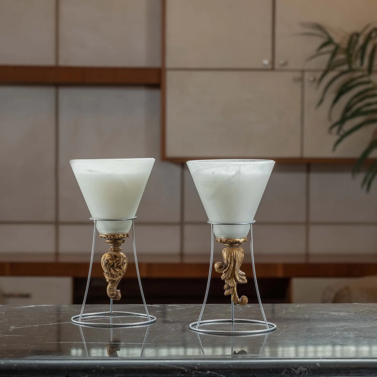 Classic V Candle Holder with sleek, modern design, providing stylish and ambient lighting for home decor.

